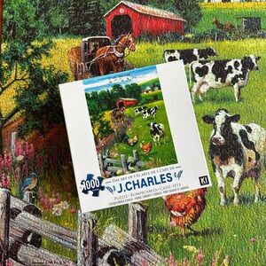 KI Puzzles The Art of J. Charles 1000 Piece Puzzle Coveted Bridge & Buggy